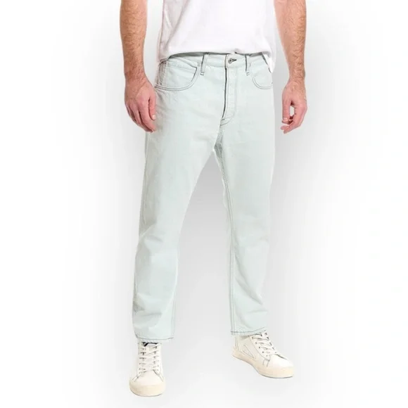 Rag & Bone Slouch Tapered In Dalton Light Blue Jeans Button Fly Belt Loops 30