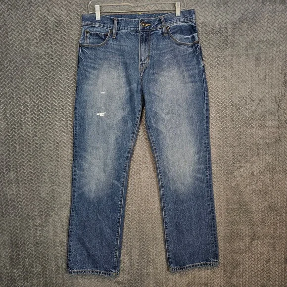 Gap Premium Standard Mens Straight Leg Blue Jeans 31x30 Medium Wash 100% Cotton