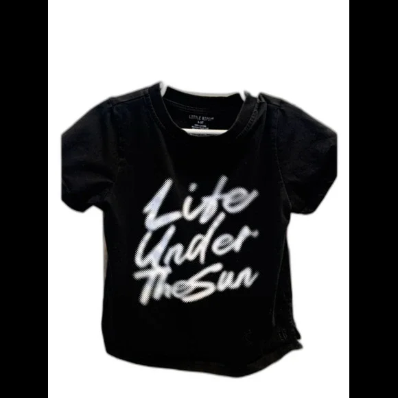 Little Bipsy Black Tee with White 'Life Under The Sun' Graphic 4-5T