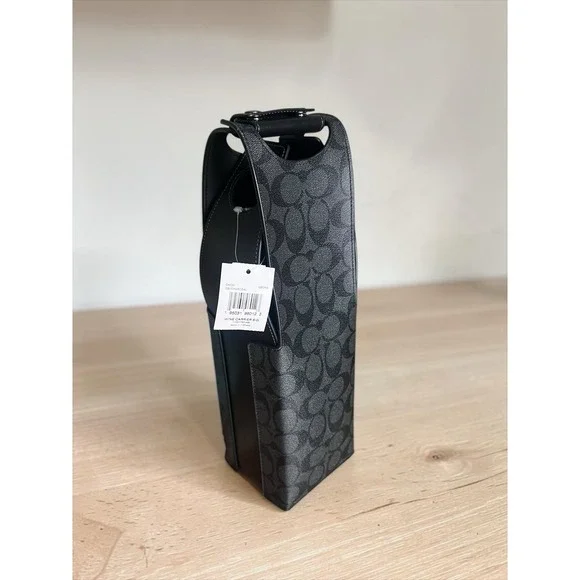 COACH New Wine Tote Bag Carrier, Signature Charcoal Black, CK030 Retails $150
