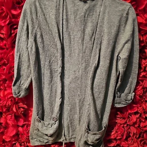 Pink Rose Girls Gray Open Front CardiganSize XLarge