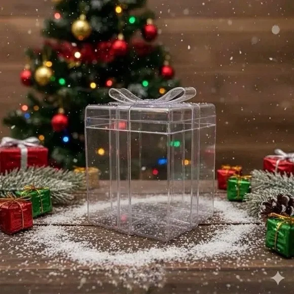 CLEAR ACRYLIC BOW GIFT BOX