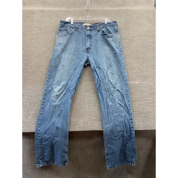 Levi's 505 Jeans Mens 33x32 Blue Denim Light Wash Mid Rise Regular Fit Straight
