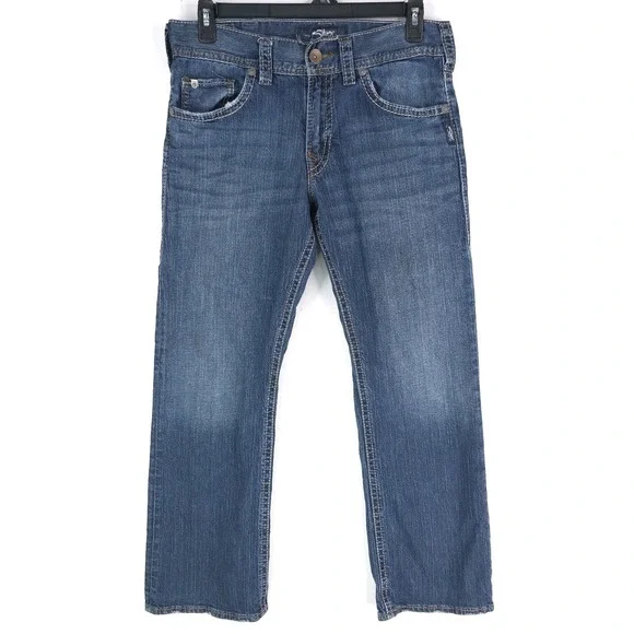 Silver Jeans Co Zac Men 32x30 Relaxed Straight Red Line Selvedge Denim M4408