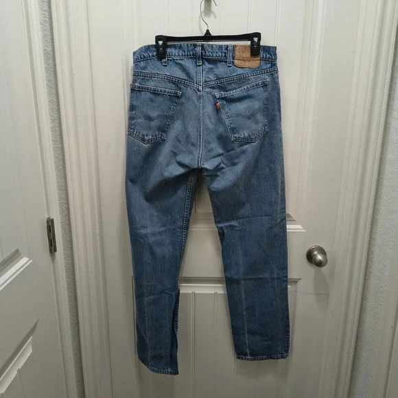Vintage Levis 505 Orange Tab Jeans Mens 36x33 Medium Wash Straight Leg Denim