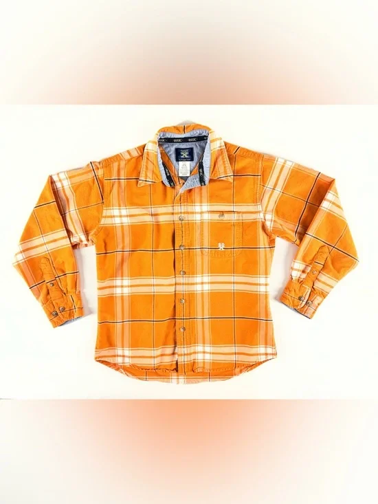 Wrangler Jean Co Twenty X Boys Plaid Button Down Long Sleeve Shirt Large 10-12
