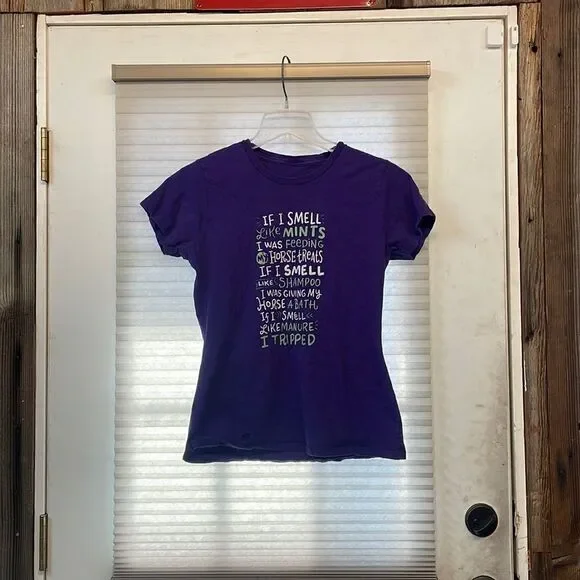 GIRLS purple cute horse shirt