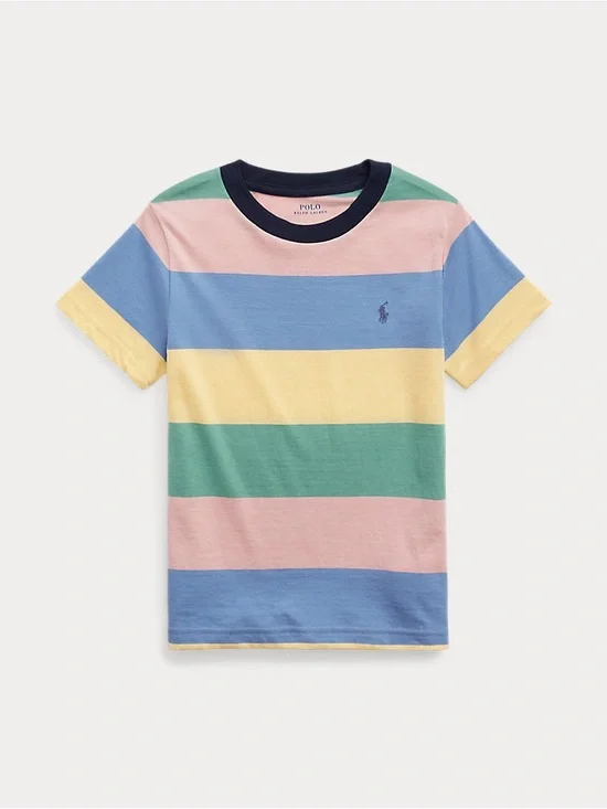 Polo by Ralph Lauren Boys Striped Cotton Jersey Tee in Pastels