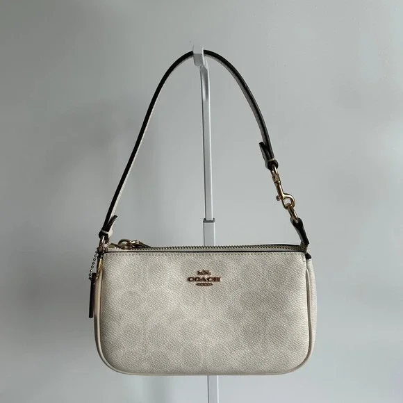 Coach Nolita 19 Chalk White Pebbled Leather Shoulder Bag Excellent