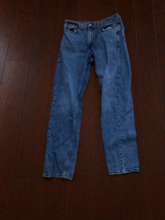 Levi's 505 Men's Blue Straight Leg Jeans 34x34 Medium Wash Classic Denim Pants
