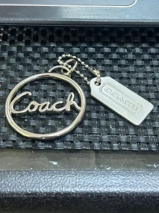 Coach Vintage Silver Hangtag Keychain EUC