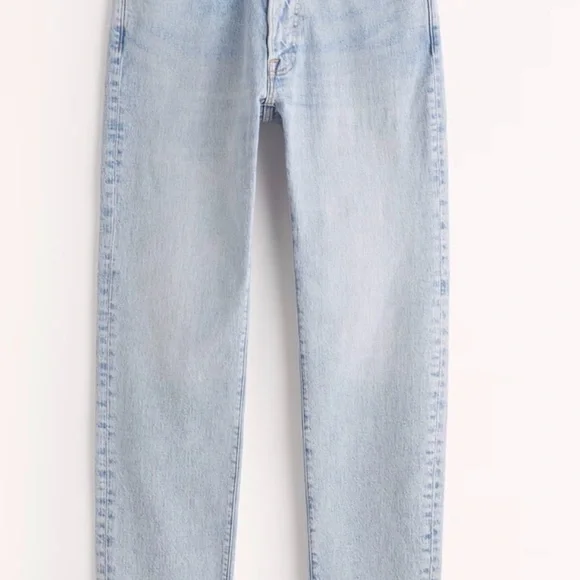 Abercrombie & Fitch Blue Straight-Leg Jeans Timeless Fit