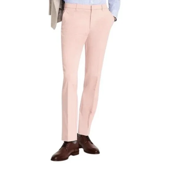 $95 NEW TOMMY HILFIGER Mens 42x32 Coral TH Flex Slim Dress Pants/Slacks