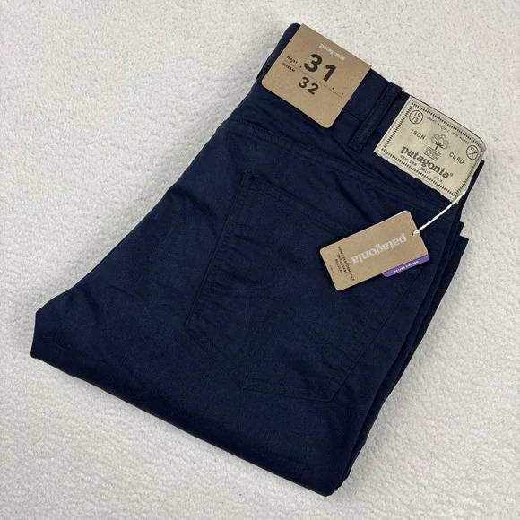 NEW PATAGONIA Performance Twill Jeans Mens 31/32 Navy Blue Slim Fit Stretch Pant