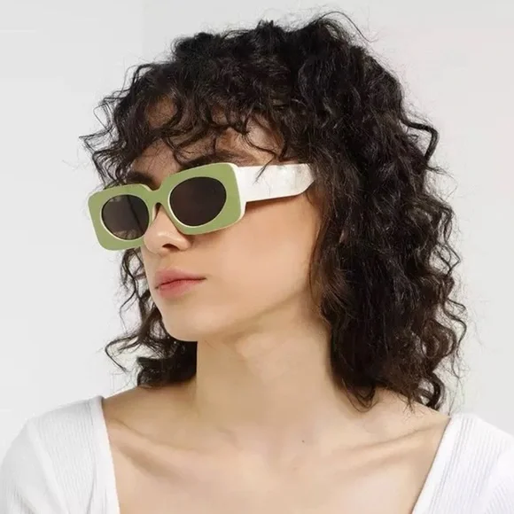 Mint Green Coach Aria Rubi Square Sunglasses