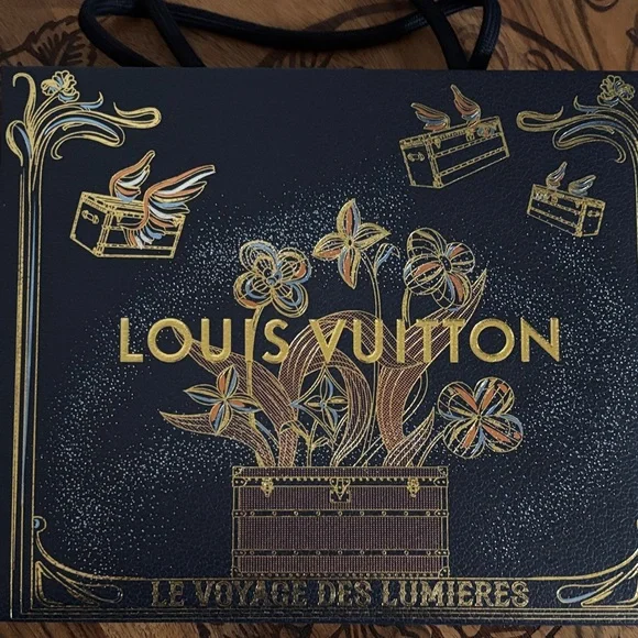 Louis Vuitton Black and Gold Floral Design