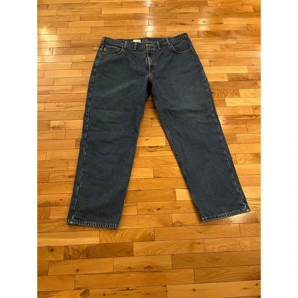 Carhartt Mens Relaxed Fit Straight Leg Jeans Dark Wash Blue Denim 44 x 32