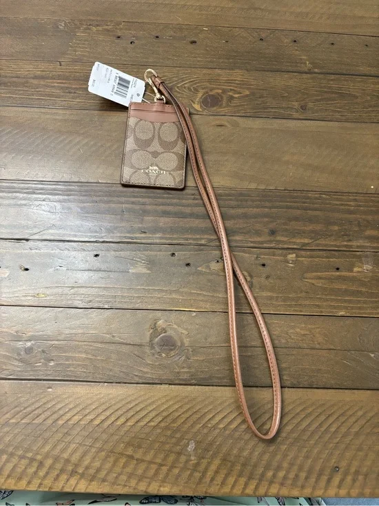 Coach Signature PVC Lanyard ID Holder