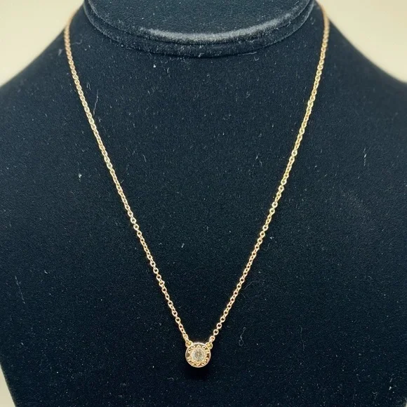 Coach Signature Crystal Stone Pendant Necklace