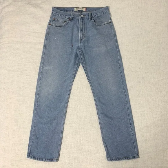 Levis Jeans‎ Mens 32x30 Blue Pants 505 Straight Denim Paint Splatter Tag 33x32