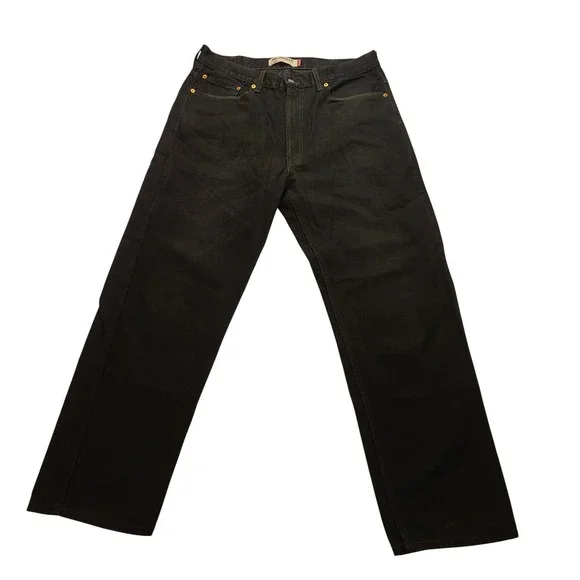 Levis 550 Relaxed Fit Black Denim‎ Jeans Mens 38x32 Pants Five Pocket Zip Fly