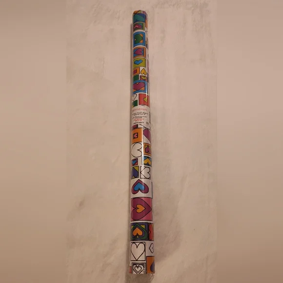 Multicolor Hearts Gift Wrap Roll - Colorful Heart Pattern