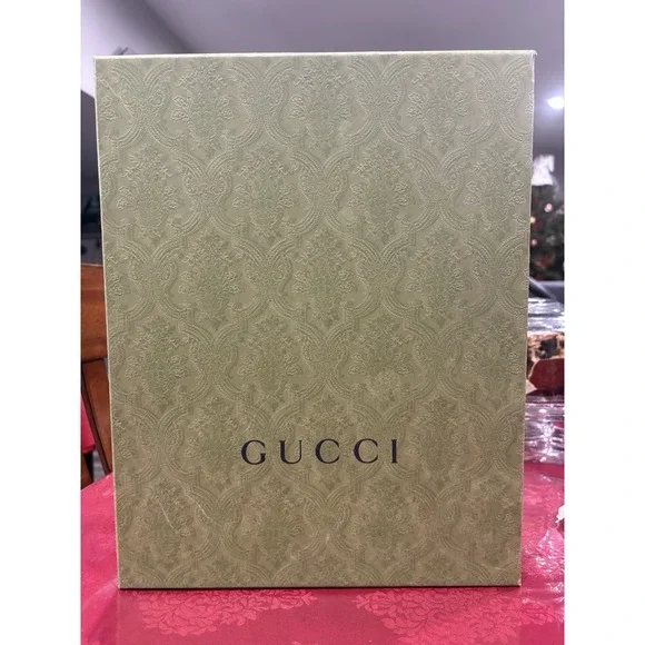 Gucci Empty Shoe Box Green Embossed Lid Authentic Luxury Storage