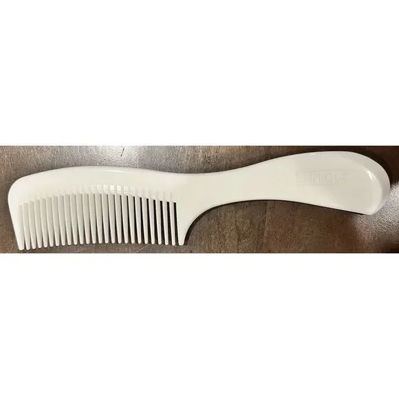 Vintage Clinique Hair Comb Wide‎ Tooth w Handle Detangling White 9