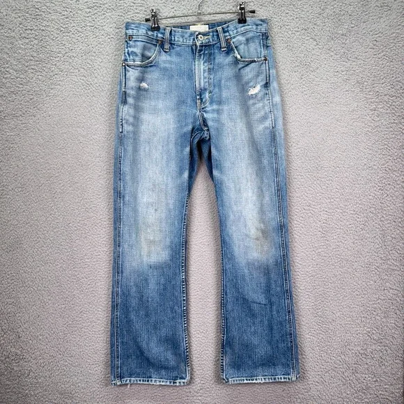 American Eagle Jeans Mens 30x32 Blue Bootcut Distressed Preppy Classic Indie Y2K
