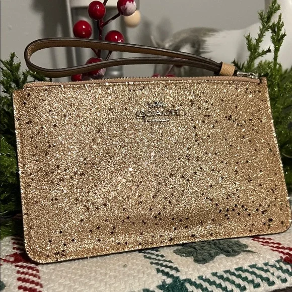 Coach Sparkling Gold Wristlet