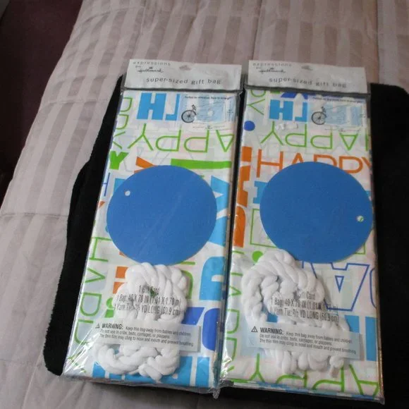 Lot of 2 Hallmark Expressions Super-Sized Gift Bag Birthday