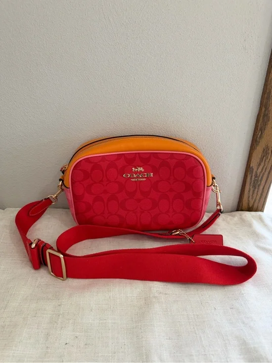Coach Jamie Camera Bag in Blocked Signature Canvas NWOT