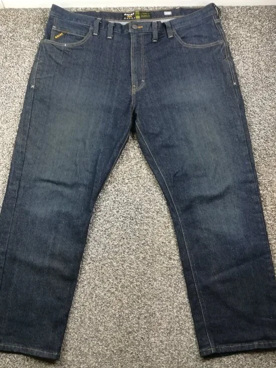 Ariat Jeans 46x30 Rebar Straight Leg M5 Dark Wash Blue