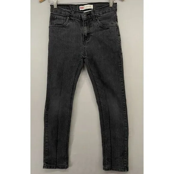 Levis‎ 511 Jeans YOUTH BOYS 16 SLIM 28x28 Straight Black Medium Wash Stretch