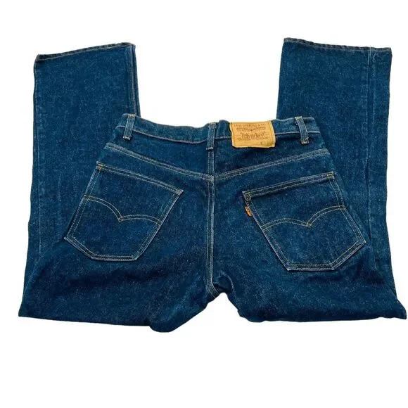 Vintage Levi's 20517-0217 Orange Tag Dark Blue Wash Saddleman Jeans 33 x 30
