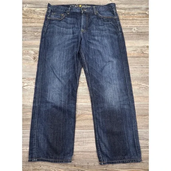 Lucky Brand Vintage Straight Jeans Mens‎ 36x32 ACTUAL 37x29 Denim Dark Wash