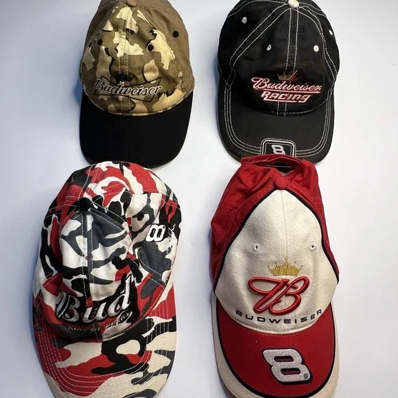 Vintage Nascar Lot Of 4 Dale Earnhardt‎ Hats Racing Bud