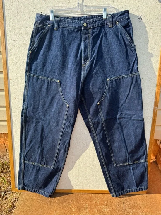 Carhartt WIP Nash DK Double Knee Jeans XL Blue Stone Washed Workwear