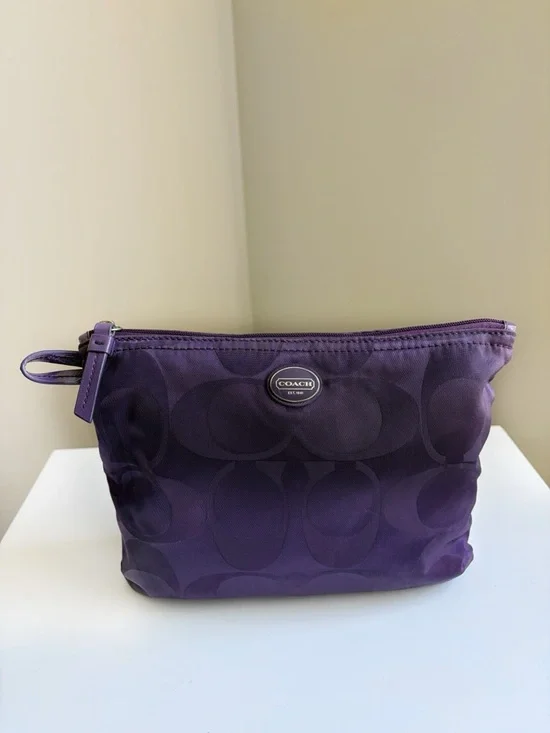 COACH Purple Signature Nylon Pouch