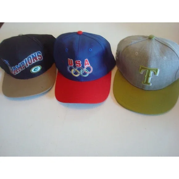 LOT PACKERS OLYMPIC GAMES BUNDLE 90s snapback DEADSTOCK‎ HAT CAP VINTAGE
