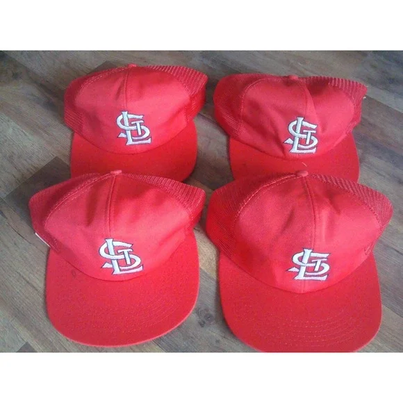4 HATS ST LOUIS‎ CARDINALS UII  SNAPBACK 90S WHOLESALE LOT HATS VINTAGE HAT CAP