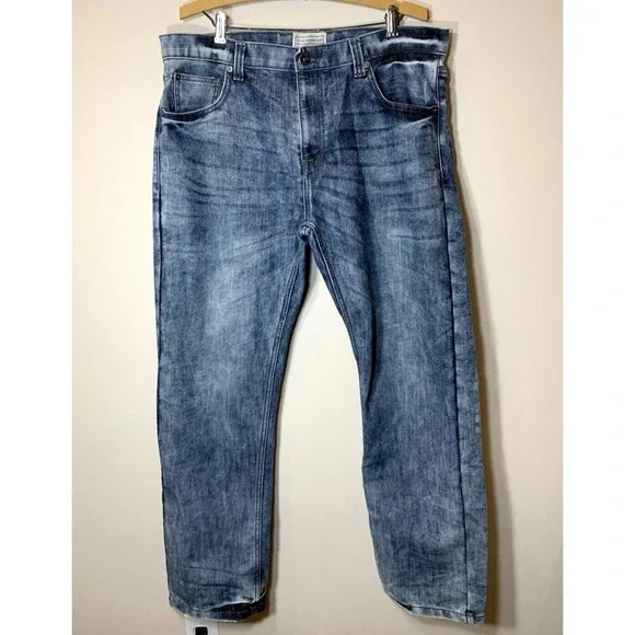 Colours Alexander Julian Jeans Men Blue Straight Leg 38x31 Acid Wash