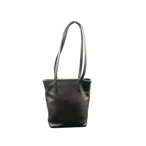 Vintage Coach Black Leather Lunch Tote Small Shoulder Bag Mexico 9077