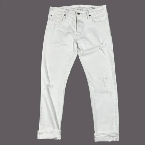 Todd Snyder Jeans Mens 30x29 White Selvedge Denim Distressed Button Fly Japan