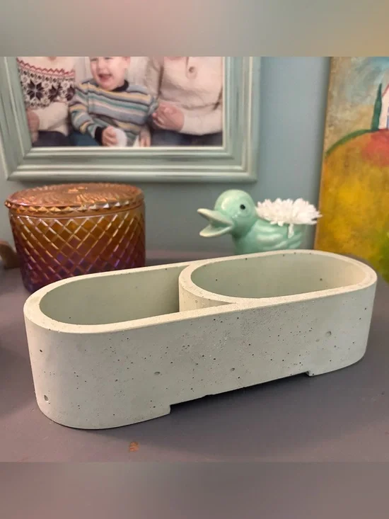 Alice Tacheny Concrete Double Organizer - Light Mint Green