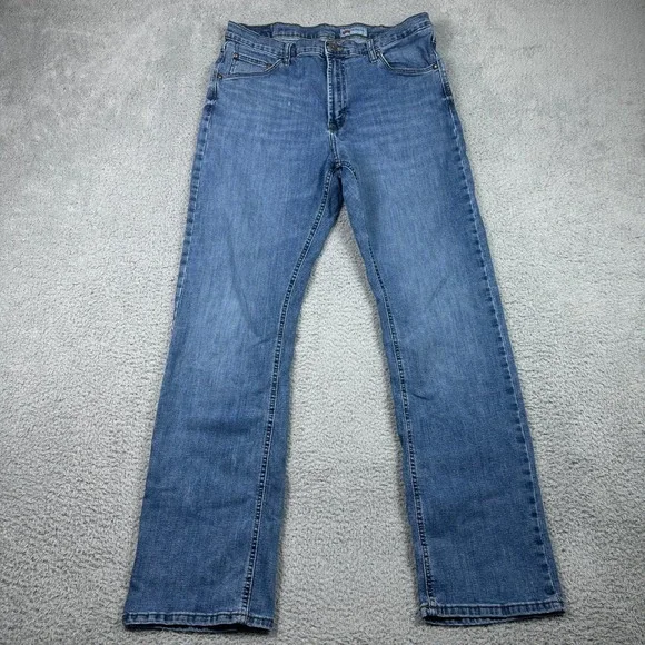 Wrangler Relaxed Boot Jeans Mens 36x34 (Fits 33x32) Blue Denim Stretch