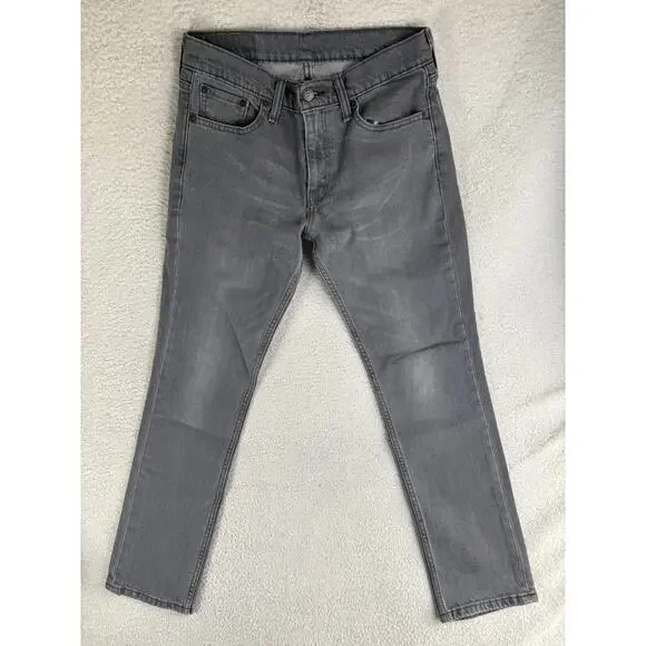 Levis 511 Jeans Mens 30x30 Gray Slim Fit Wash Stretch Denim Emo Grunge Skater