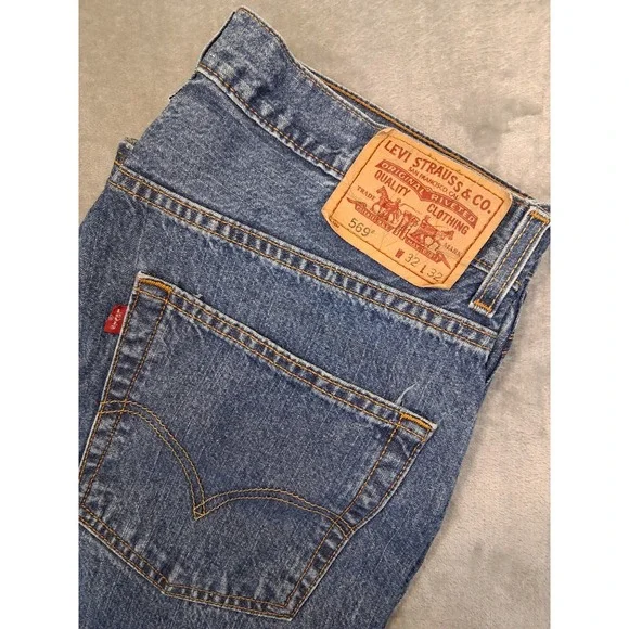 Levis 569 Loose Straigh Leg Mens 32x32 Relaxed Baggy Rodeo Cowboy Denim Jeans