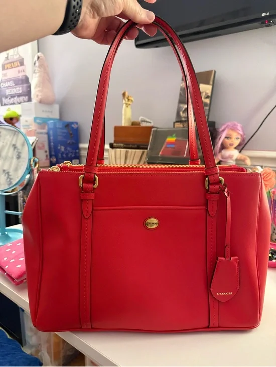 Authentic COACH Peyton Leather Jordan Double Zip Carryall Bag