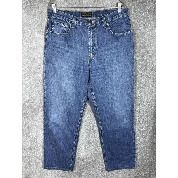 Axist Jeans Mens Size 34x30* Blue Denim Distressed Cotton Straight‎ Leg Pockets